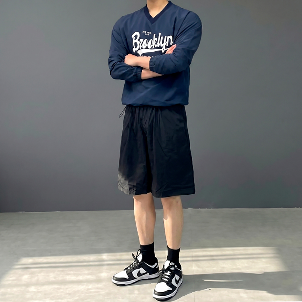 남자 럭비 나일론 맨투맨 바람막이 v넥 티셔츠