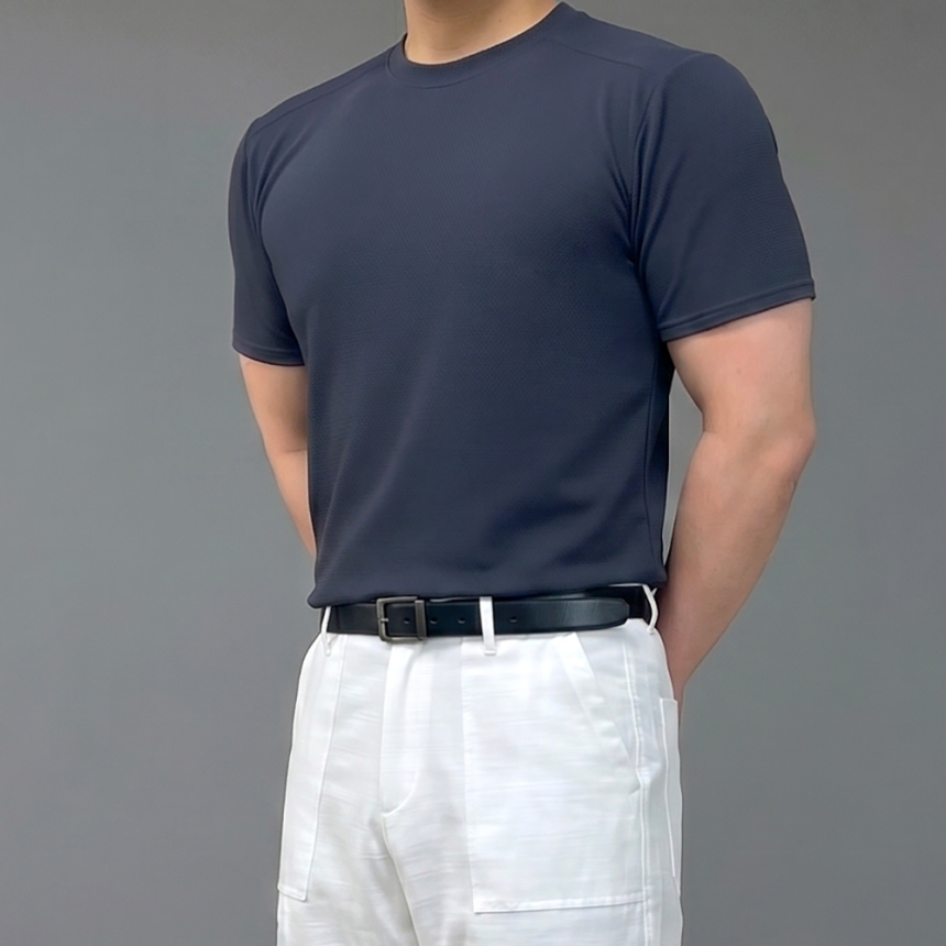 남자 어깨 넓어 보이는 크롭 머슬핏 반팔