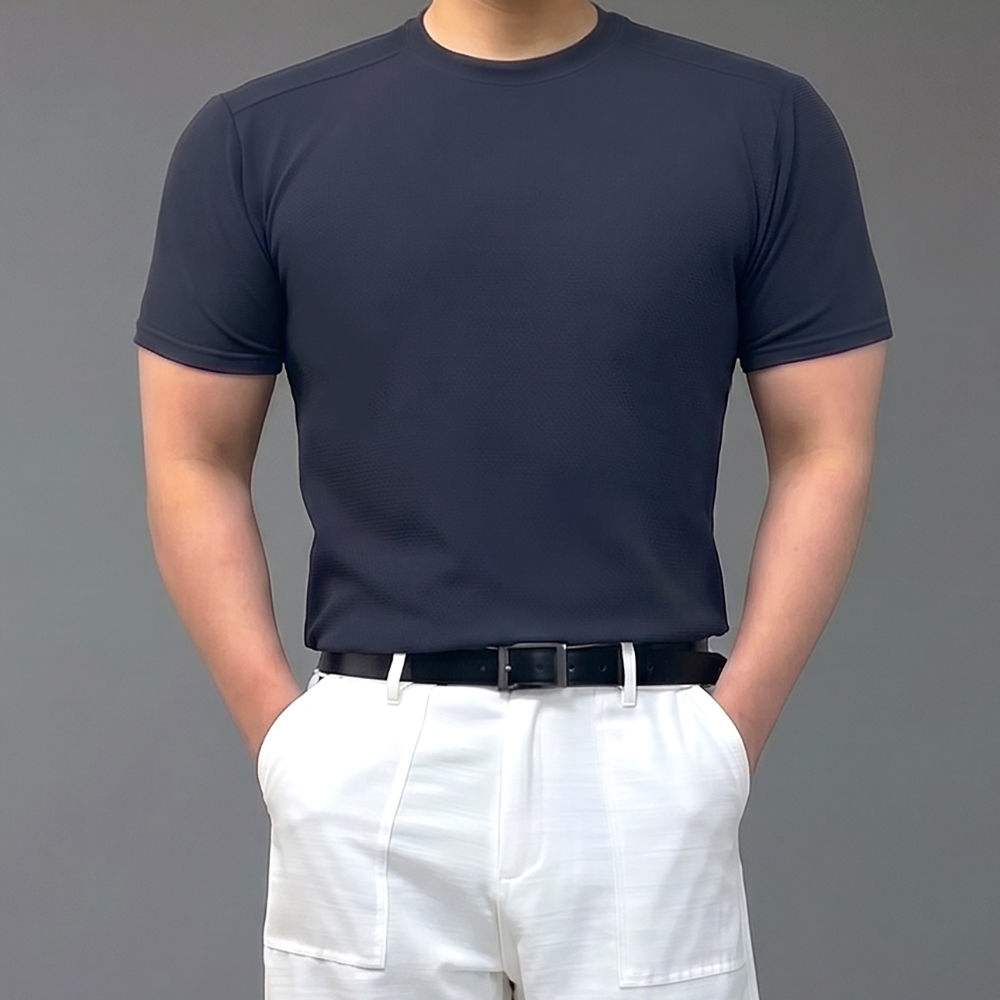 남자 어깨 넓어 보이는 크롭 머슬핏 반팔
