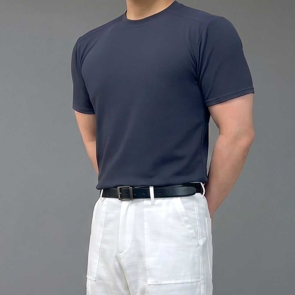남자 어깨 넓어 보이는 크롭 머슬핏 반팔