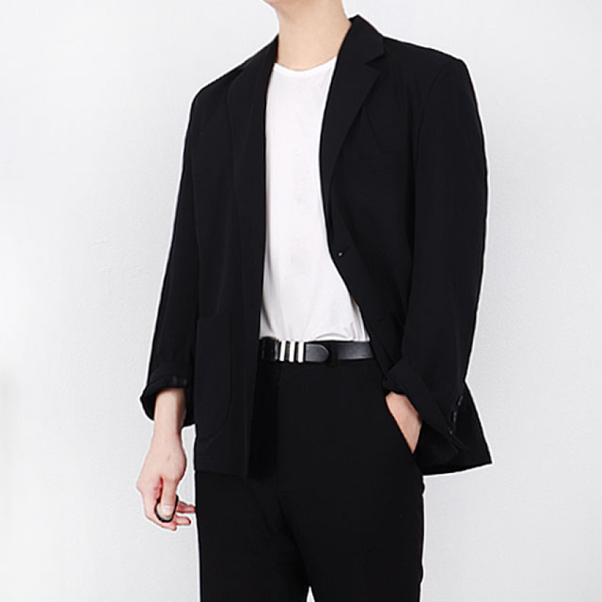 남자 여름 블레이져 오버핏 마이 아우터 코디