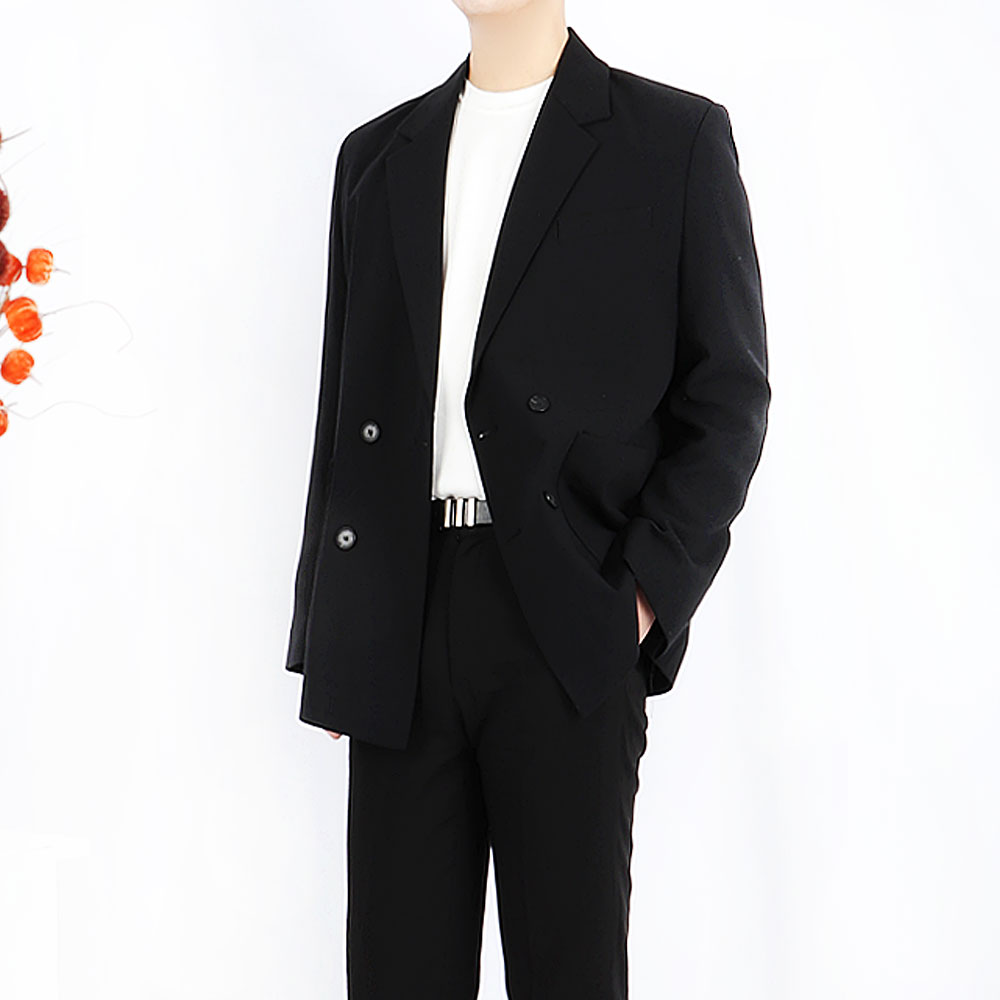 남자 오버핏 더블 블레이져 자켓