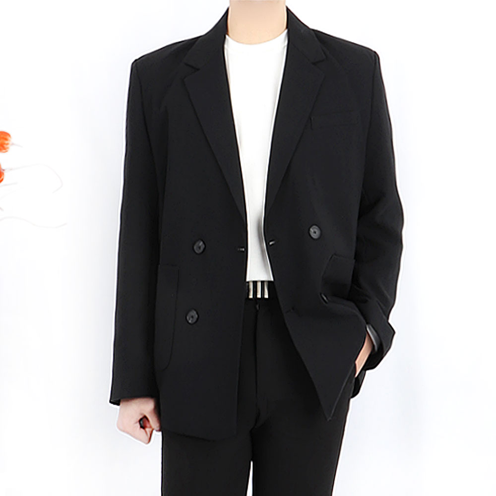 남자 오버핏 더블 블레이져 자켓
