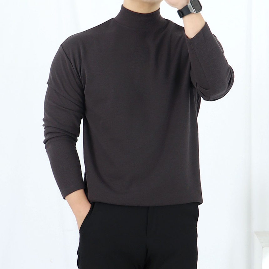 남자 머슬핏 반폴라 반터틀넥 니트