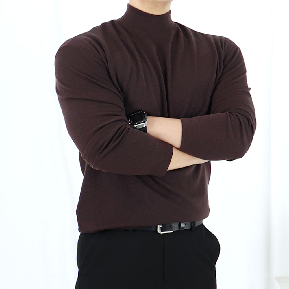 남자 머슬핏 반폴라 반터틀넥 니트