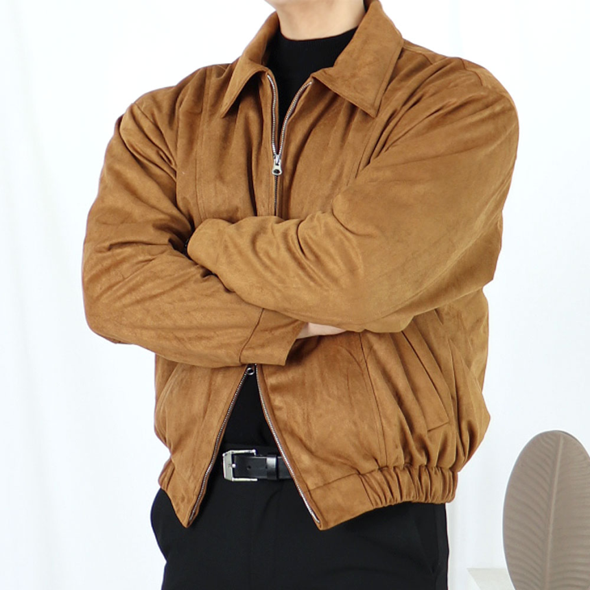 남자 스웨이드 오버핏 세무 자켓