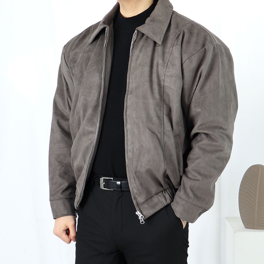 남자 스웨이드 오버핏 세무 자켓