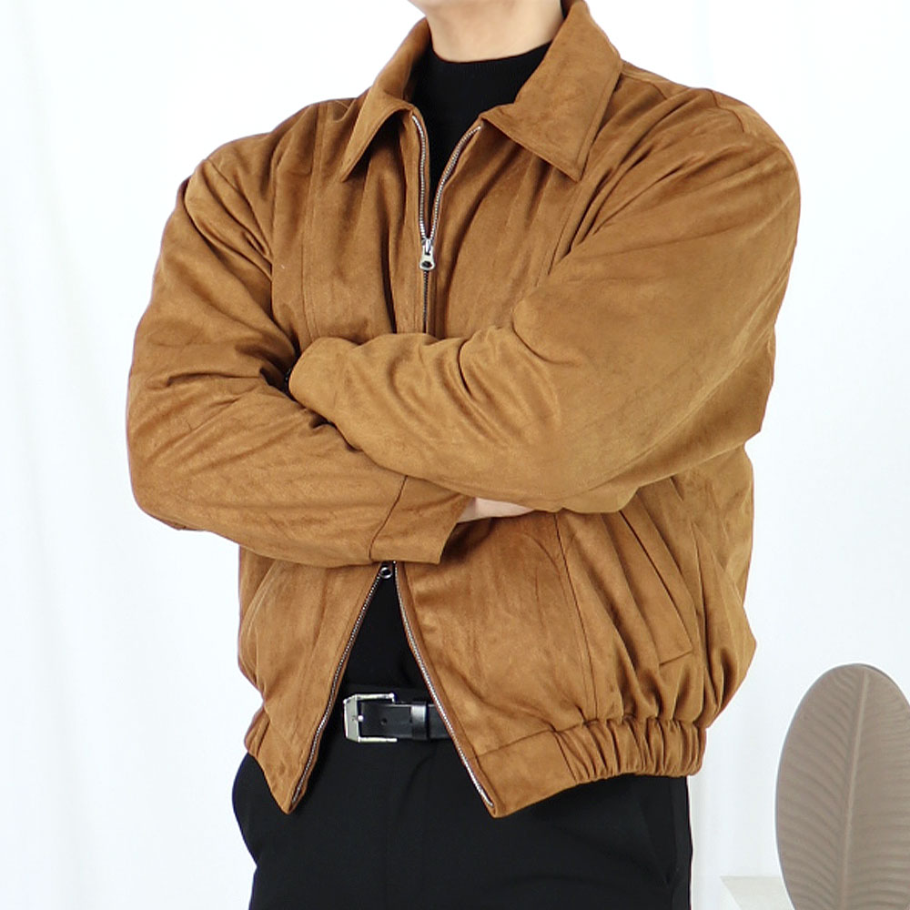 남자 스웨이드 오버핏 세무 자켓