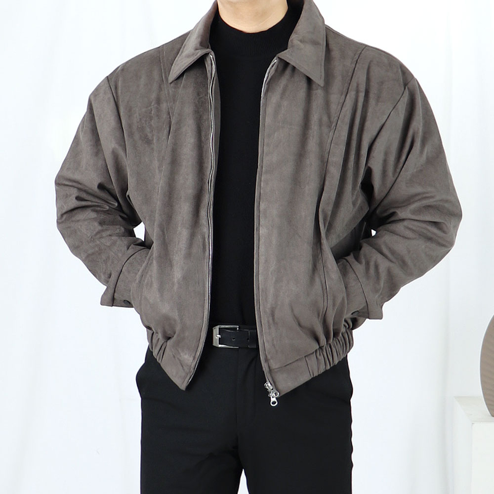 남자 스웨이드 오버핏 세무 자켓