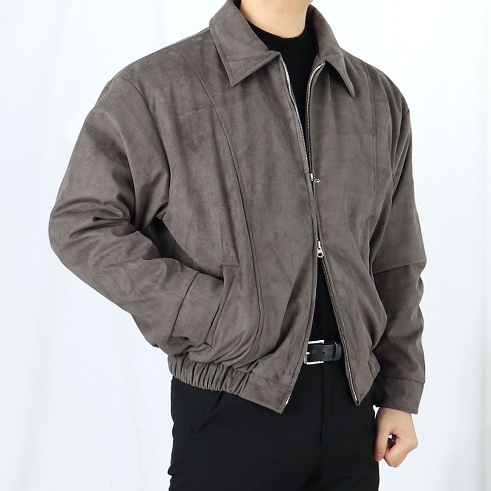 남자 스웨이드 오버핏 세무 자켓