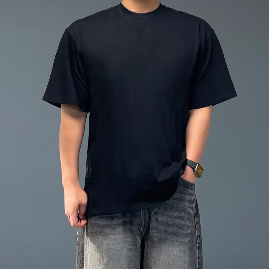 두꺼운반팔티 헤비웨이트 레이어드 10수반팔티