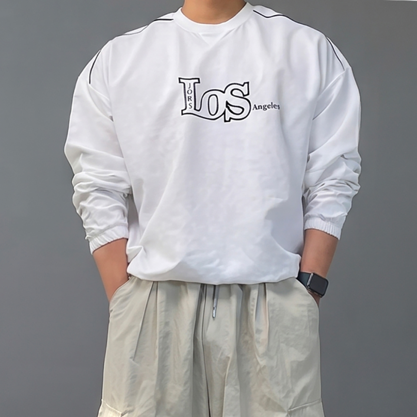 나일론맨투맨 블록코어 럭비져지 바람막이맨투맨