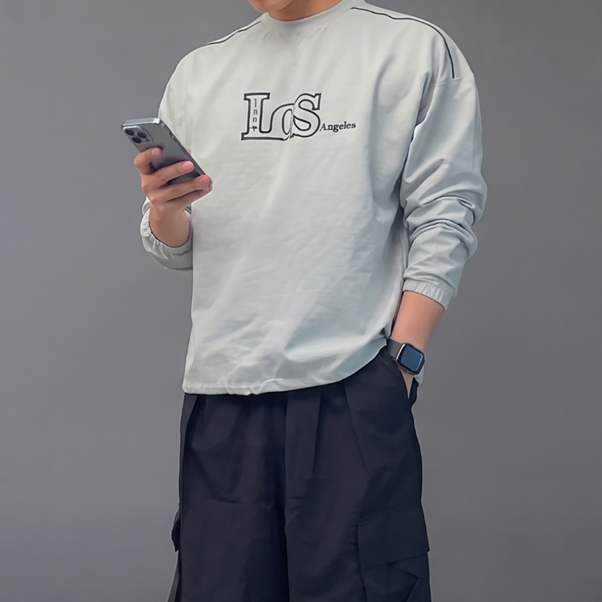 나일론맨투맨 블록코어 럭비져지 바람막이맨투맨