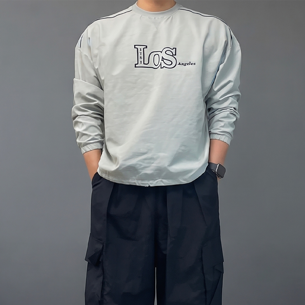 나일론맨투맨 블록코어 럭비져지 바람막이맨투맨