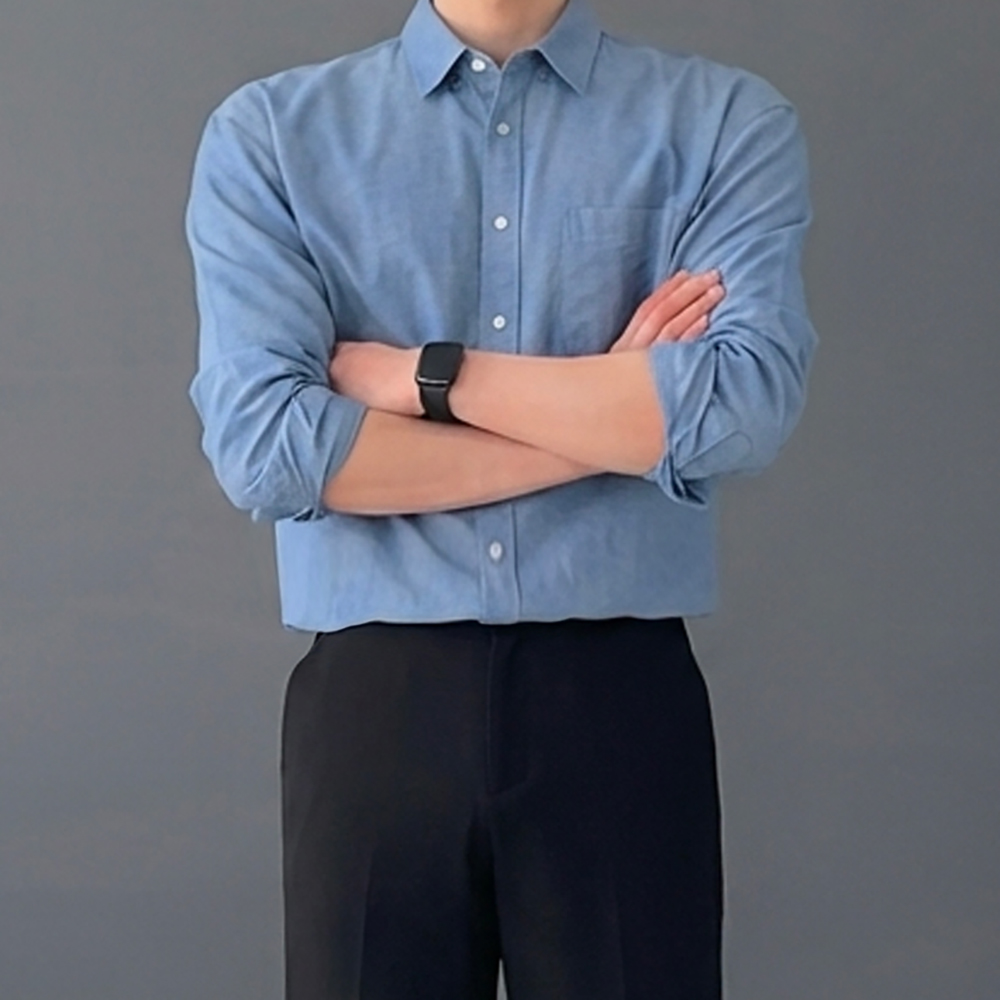 샴브레이셔츠 남자청남방 남자데님셔츠