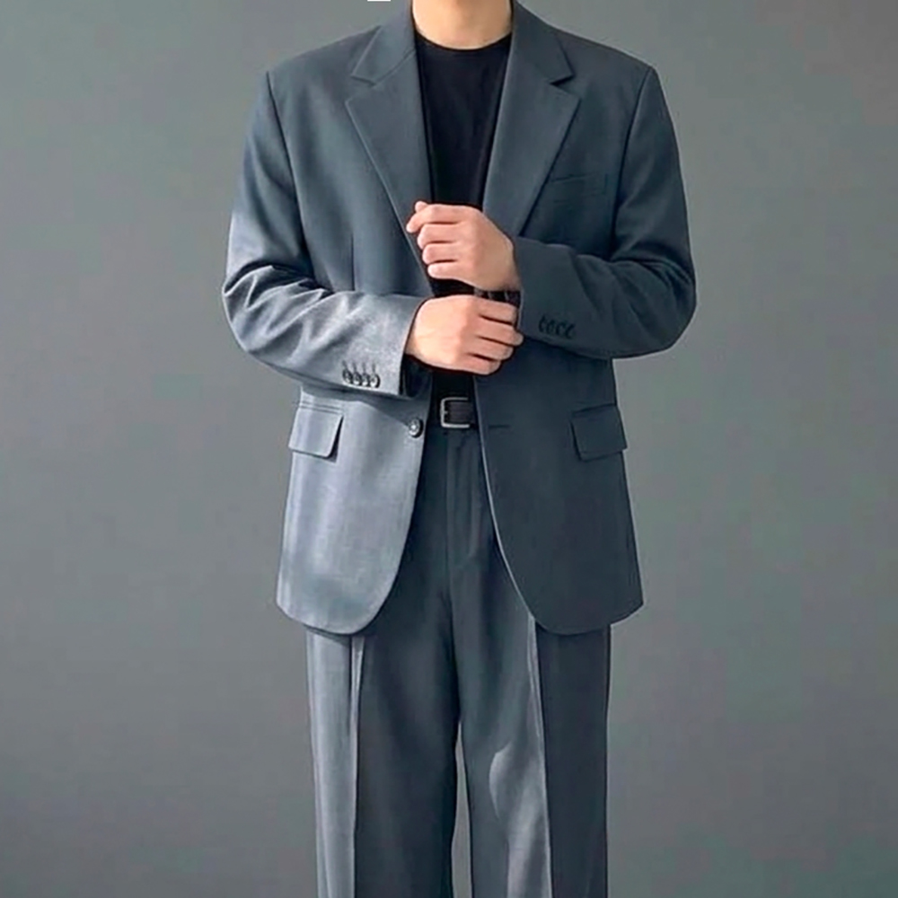 남자결혼식하객룩 연미복 남자오버핏셋업 남자와이드정장 차콜그레이정장
