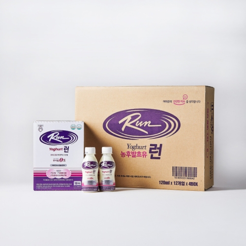 요구르트 런 무지방 120mL 48병 (12병*4박스/ 미니두부+미니간장증정)