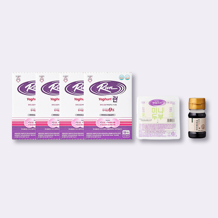 요구르트 런 무지방 120mL 48병 (12병*4박스/ 미니두부+미니간장증정)