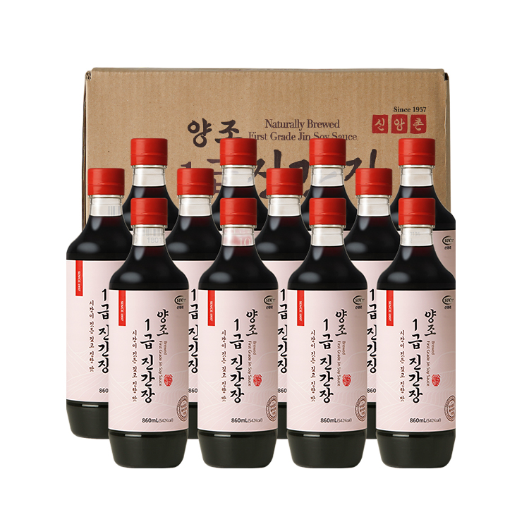 양조 1급 진간장 860mL 12병 1박스 (미니간장 4병증정)