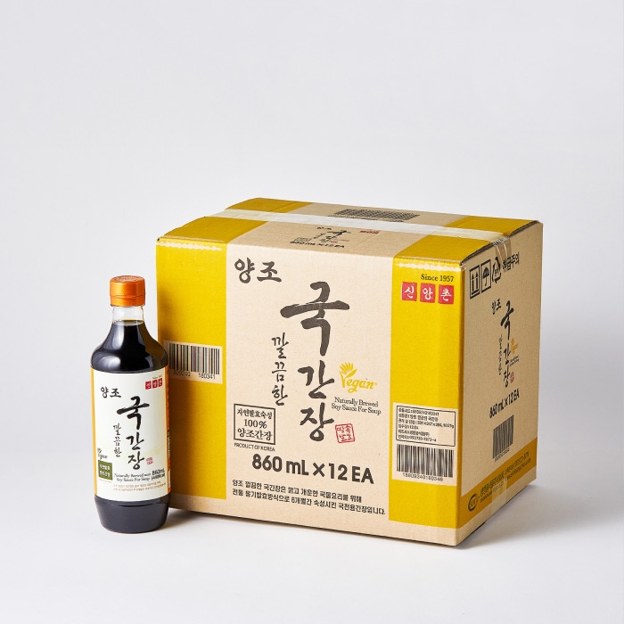 양조 깔끔한 국간장 860mL 12병 1박스 (미니간장 4병증정)