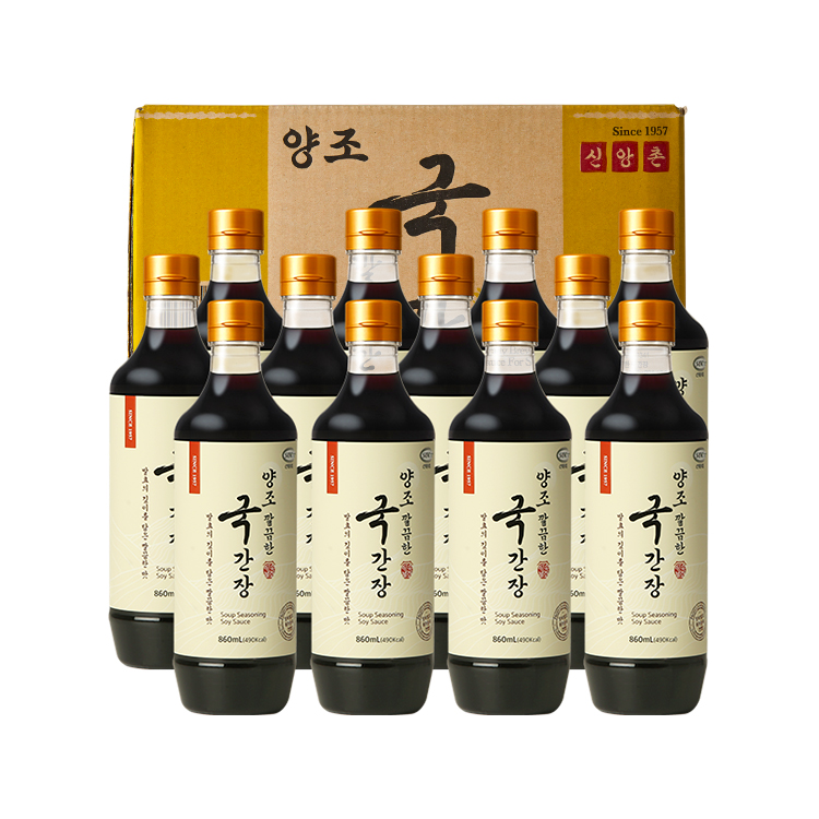 양조 깔끔한 국간장 860mL 12병 1박스 (미니간장 4병증정)