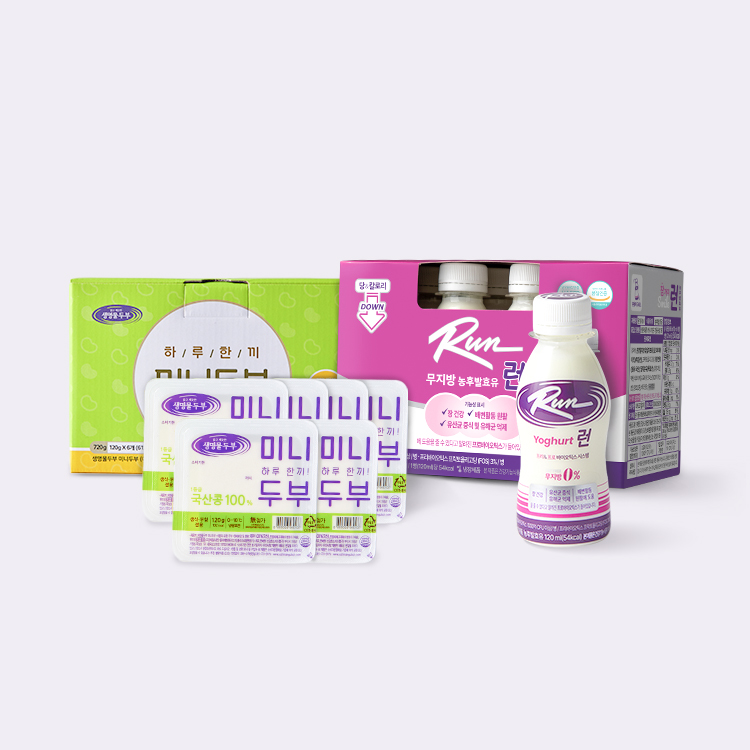 요구르트 런 무지방 (120mL 8병+ 미니두부 6개입)