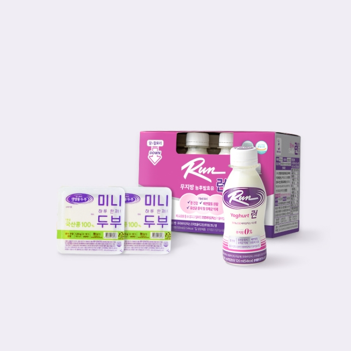 요구르트 런 무지방 (120mL 8병+ 미니두부 2모)