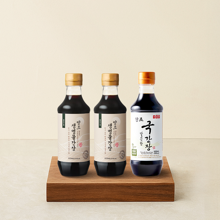 양조간장 기획팩 1호 (생명물간장 500mL 2병,국간장 1병)