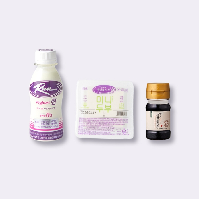 세븐데이즈 요구르트 런세트(런 120ml*7병+미니두부 2모+미니간장1병)