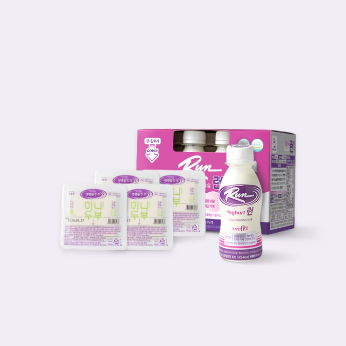 프리&프로바이오틱 런 요구르트 120mL 8병 + 미니두부 4모