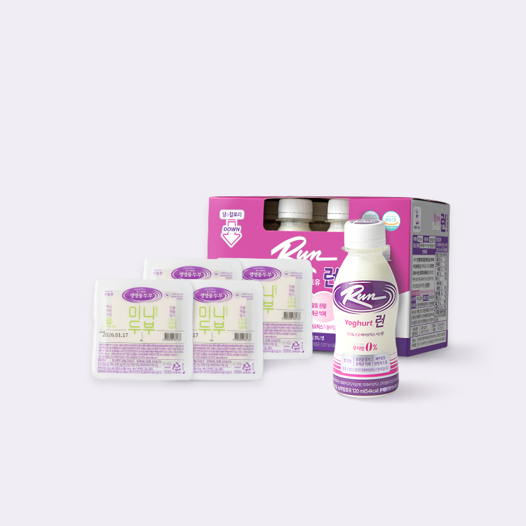 프리&프로바이오틱 런 요구르트 120mL 8병 + 미니두부 4모
