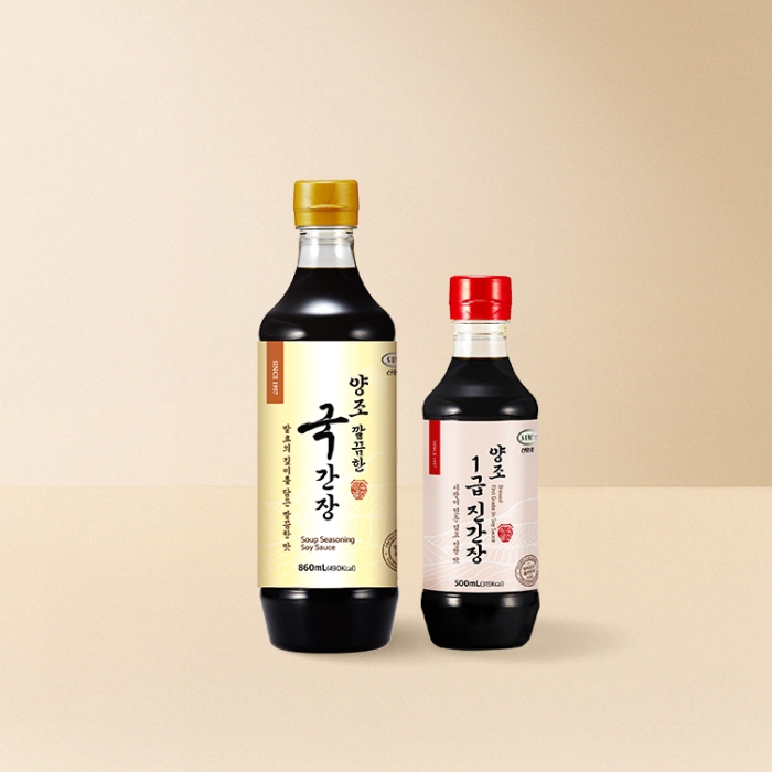 양조 깔끔한국간장 860mL+1급 진간장 500mL