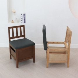 원목 야끼 수납의자