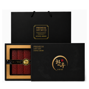 [달인푸드] 달인 한우 한돈 수제육포 60g x 5봉 합300g 선물세트 (한우 52.3%, 한돈 34.8%)