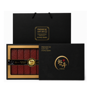 [달인푸드] 달인 한우 한돈 수제육포 60g x 7봉 합420g 선물세트 (한우 52.3%, 한돈 34.8%)