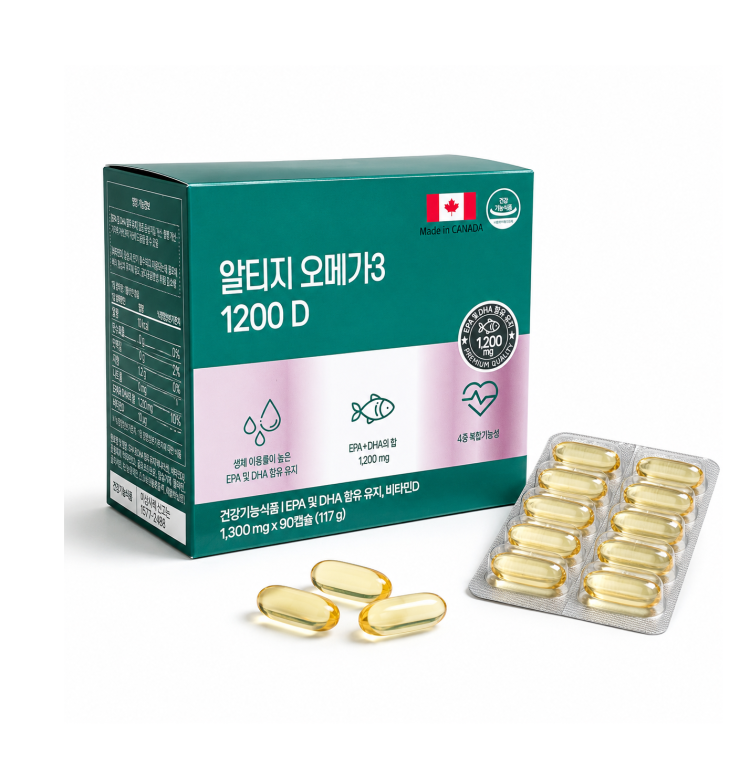 웰러스 알티지 오메가-3 1200 D (캐나다 수입) 1300mg x 90caps(PTP)