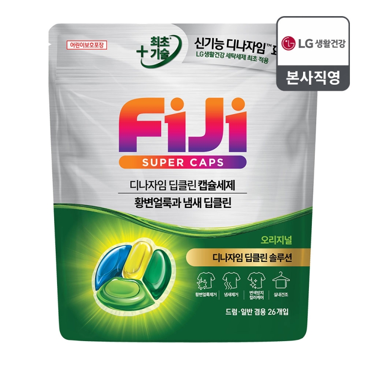 피지 디나자임 딥클린 수퍼캡스 프리미엄 캡슐세제 4챔버 리필 26개입