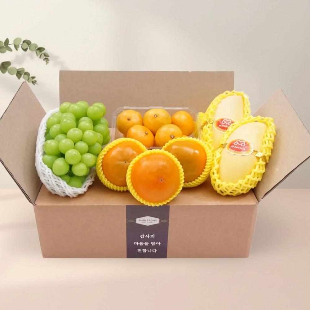 이달의과일 수 (총2.3kg 노지감귤500g+샤인머스켓600g+감200g*3과g+태국망고300g*2과)