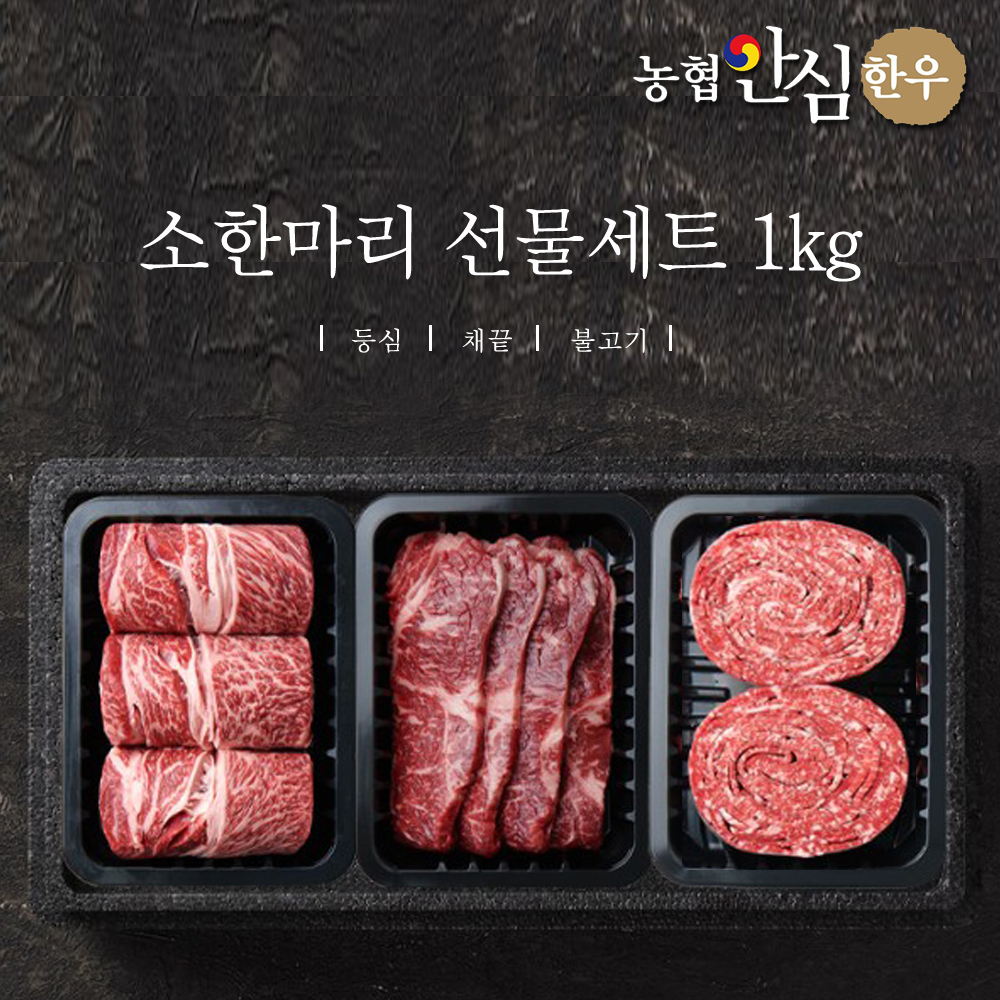 농협안심한우 소한마리 선물세트 1kg (등심400g + 채끝200g + 불고기400g) + 부직포가방