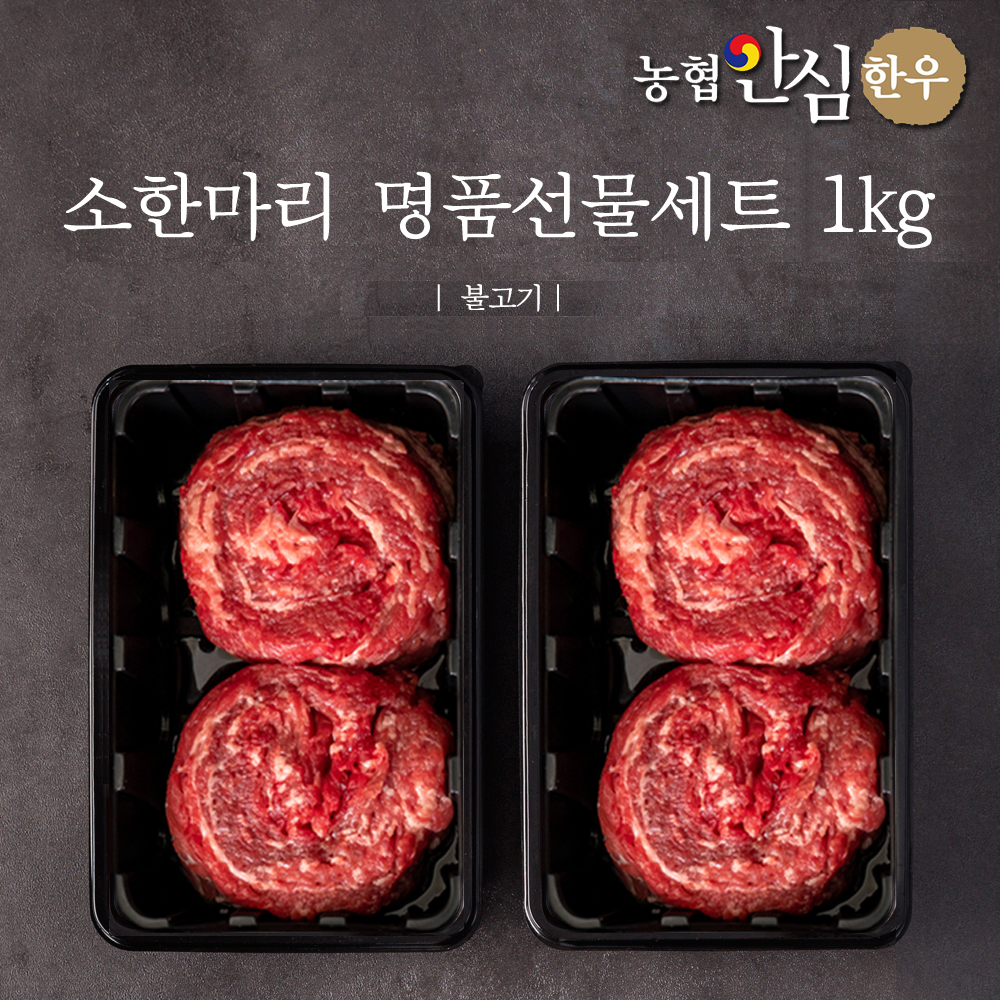 농협안심한우 소한마리 선물세트 1kg (불고기500g * 2개) + 부직포가방