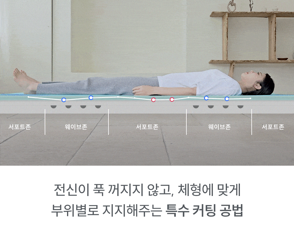 5존 분할 설계: 웨이브/서포트존으로 신체 부위별 체압 분산