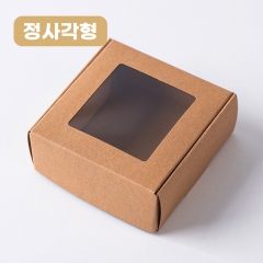 [정사각] 투명창상자 큰창문타입 크라프트 4종