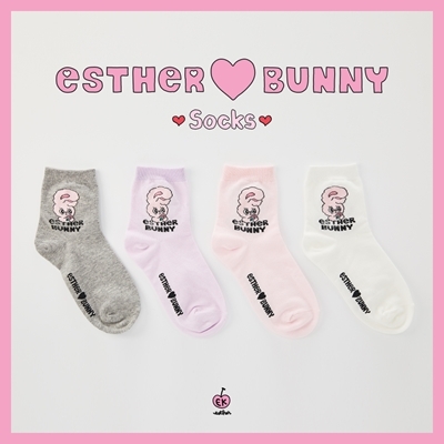 에스더버니 로즈레터링 중목양말