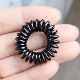 스프링 전화선 머리끈 헤어밴드 블랙
