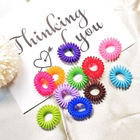 스프링 전화선 머리끈 헤어밴드 컬러랜덤