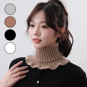 니트 프릴 넥워머 페이크 목폴라