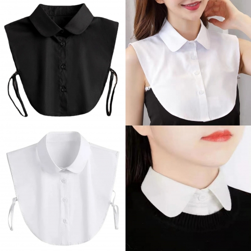 라운드 넥카라 페이크 셔츠