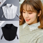 세로형 레이스 넥카라 페이크 셔츠