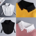 세로형 레이스 넥카라 페이크 셔츠