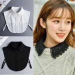 세로형 레이스 넥카라 페이크 셔츠